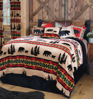 Bear Trails Black Coverlet Set by Carstens