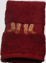 Boots & Hat Garnet Red Towel Collection - Image 3