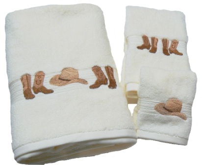 Boots & Hat Ivory Towel Collection