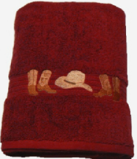 Boots & Hat Garnet Red Towel Collection - Image 2