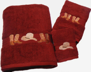 Boots & Hat Garnet Red Towel Collection