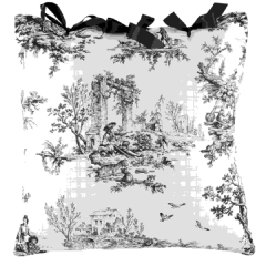 Bouvier Black Pillow Square - Ribbon Tie