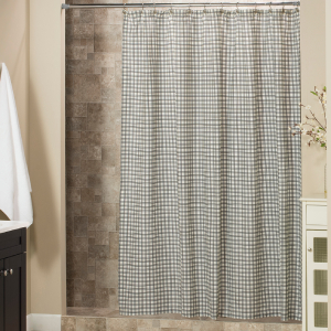 Bouvier Black Shower Curtain - Plaid