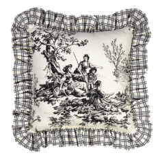 Bouvier Black Pillow Square - Ruffled