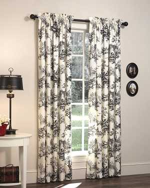 Bouvier Black Rod Pocket Curtains