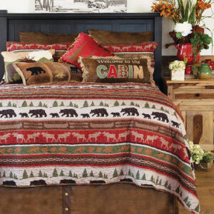 Cabin and Lodge Stripe Quilt Sets by Carstens