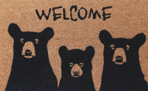 Welcome Bear Coir Mat