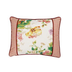Cottage Rose Breakfast Pillow with Stripe Border by Thomasville at Home