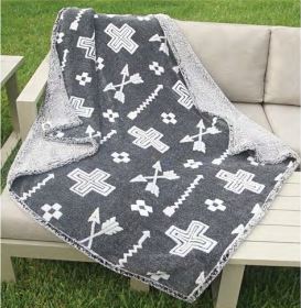 Double Crosses Melange Twin Blanket