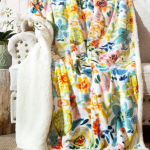 Field of Flowers Plush Throw by Carstens Inc.