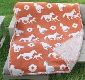 Freedom Horses Melange Twin Blanket