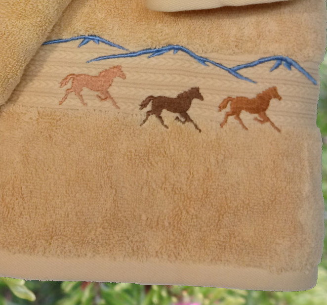 Wild Horses Gold Towel Collection - Image 2