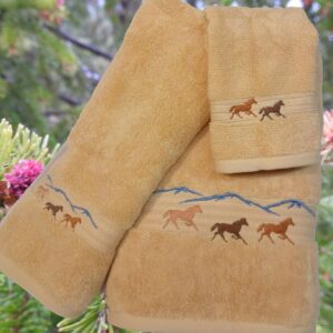 Wild Horses Gold Towel Collection