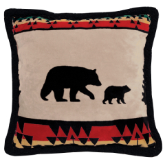 Bear Trail Plush Pillow