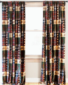 Tree Plaid Window Drapes