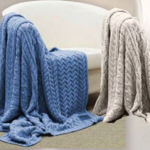 Knitted Blanket Throw by DownTown Company