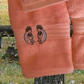 Kokopelli Wild Salmon Towel Collection - Image 3