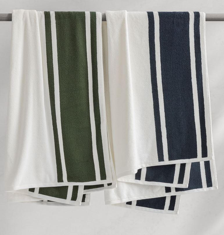 Mari Stripe Beach Towels by Kassatex