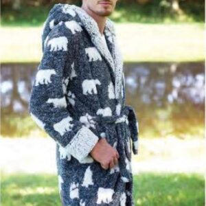Bear Melange Hooded Robe - Large/XLarge