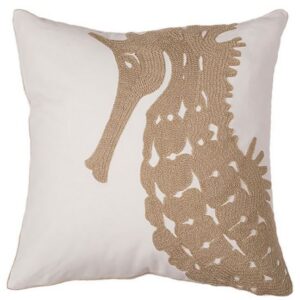 Beige Seahorse Pillow
