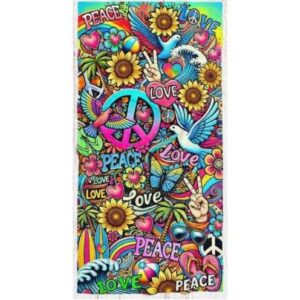 Peace & Love Beach Towel by Ramatex International