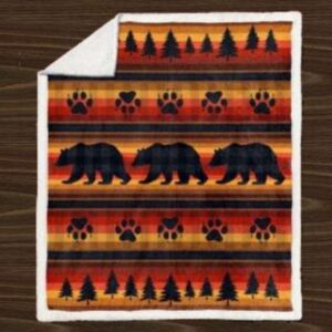 Sunset Bears Sherpa Throw by Cabin Fever