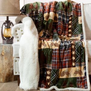 Tree Plaid Plush Throw by Carstens Inc.