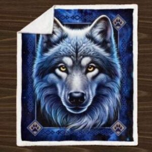 Twilight Wolf Sherpa Throw by Cabin Fever