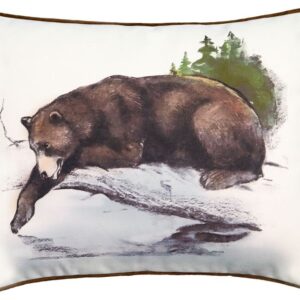 Watercolor Fishing Bear Pillow